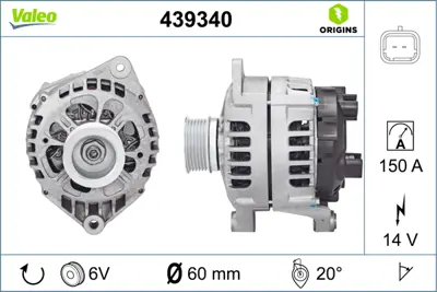 VALEO 439340 Alternator 12v 150a Jumper Ducato Boxer 2,8 Jtd / Hdı 500345767 5705ET