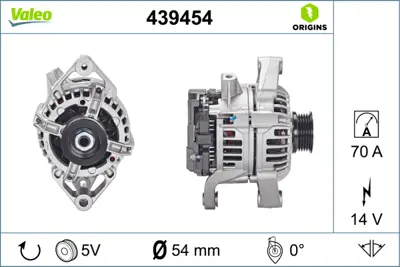 VALEO 439454 Alternator 12v 70a Komple Corsa C 1,4 Astra Zafıra 1,4 / 1,6 / 1,8 6204243