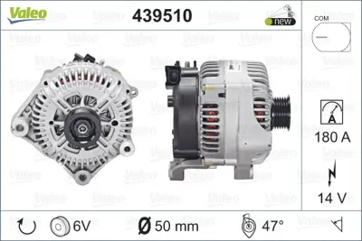 VALEO 439510 Alternator 180 A 14v Bmw E60 E61 E63 E64 E65 E66 E67 N62 