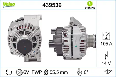 VALEO 439539 Alternator 12v 105a Doblo Punto Iı Fıorıno Lınea 13256929 46835095 51984056 6204281