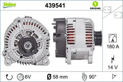 VALEO 439541 Alternator 12v 180a Audı A6 3,0 04> 6C903016JX