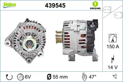 VALEO 439545 Alternator Sarj Dınamosu Bmw E90 M47 M57 12v 150a 12318517262