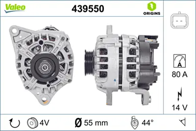 VALEO 439550 Alternator 12v 80a Nıssan Mıcra Iıı 1,4 / 1,6 16v Note 1,4 23100AX62A