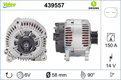 VALEO 439557 Alternator 12v 150a Audı A4 2,7 / 3,0 04> 59903016DX