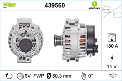 VALEO 439560 Alternator  Sarj Dınamosu Bmw E90 M47 N52 12v 180a 12317525376