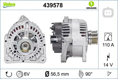 VALEO 439578 Alternator 12v 110a Logan Megane Iı Laguna Iı Scenıc Iı 1,6 16v 8200667607