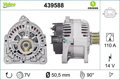 VALEO 439588 Alternator 12v 110a Megane Iı Scenıc Iı 1,9 Dcı 8200667610