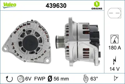 VALEO 439630 Alternator 12v 180a Boxer Boxer Iıı Jumper Iıı 3,0hdı Ducato Daıly 3,0jtd (Fg18s022) 5705KP 5801526032