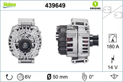 VALEO 439649 Alternator (14v 180a) C219 04>08 W211 05>08 W164 05>08 W221 05>08 R171 08>11 A2721540802