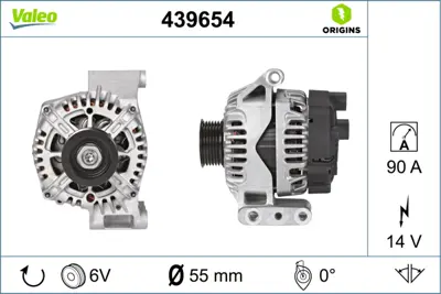 VALEO 439654 Alternator 12v 90a Fıat (Tg9s0) 51984051