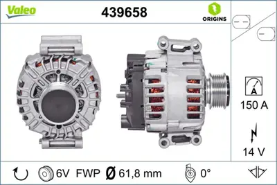 VALEO 439658 Alternator 12v 150a Audı A4 A5 6E903016S 6E903016SX