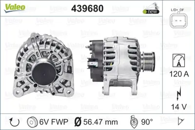 VALEO 439680 Alternator 14 V 120a Clıo Kangoo Logan 1,5dcı (K9k732) 