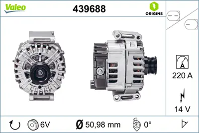 VALEO 439688 Alternator (14v 220a) S-Class W221 11>13 A0141543402