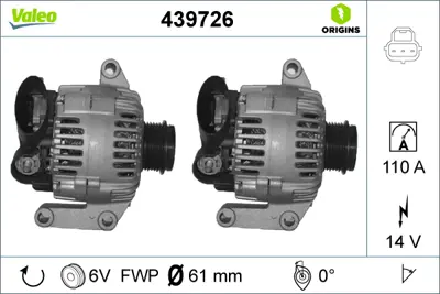 VALEO 439726 Alternator Ford Mondeo 2S7T10300AC