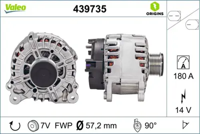 VALEO 439735 Alternator Vw Vr6 Touareg 3H903023CX