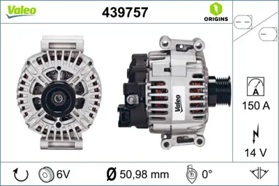 VALEO 439757 Alternator (14v 150a) C-Class W204 11>14 S204 11>14 A00090605010080