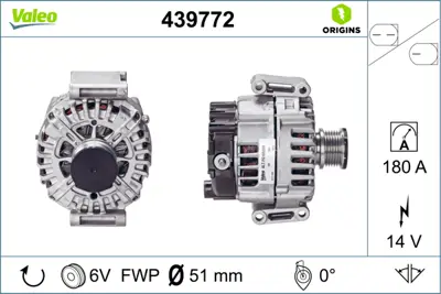 VALEO 439772 Alternator (14v 180ah) W204 11>14 S204 11>14 C204 11>15 W212 09>13 C207 11>13 R231 12>15 