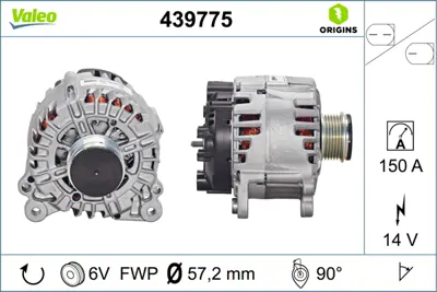 VALEO 439775 Alternator A4 A5 3,8 / 3,0 (439644) 59903019C