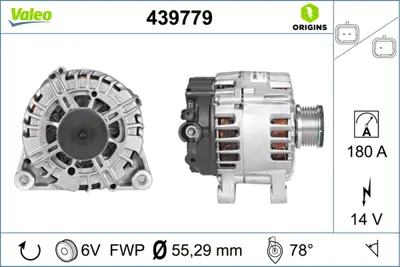 VALEO 439779 Alternator 14v 180a 3008-308-5008-407-Partner-Expert-Berlıngo-C4 Iı-Pıcasso-Grand Pıcass-C5 X7-Ds4-D 9803750980