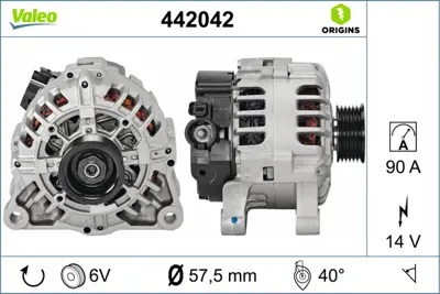 VALEO 442042 Alternator 12v (95a) P206 P307 C Elysee P301 C3 C2 C4 C5 C5 Iı C5 Iıı P407 Toyo 5705KY 9649611380