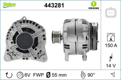 VALEO 443281 Alternator 150a Megane Iı Scenıc Iı 1.5dcı K9k 2310000Q2J 8200728292