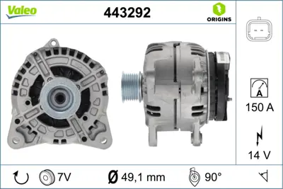 VALEO 443292 Alternator 12v 150a Laguna- Megane 2310000QAN 4434147 8200692868