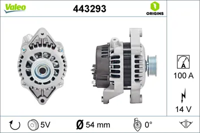 VALEO 443293 Alternator 12v 100a Astra- Corsa- Merıva- Vectra 6204238