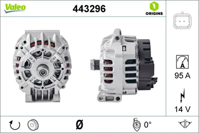 VALEO 443296 Alternator 14v 95 A 6 Kanal 55 Mm K4m K4j E7j Clıo Iı Kangoo Logan Sandero Megane I 2310000QBC 8200692866