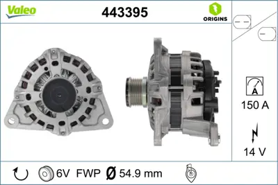 VALEO 443395 Alternatör Iveco 5801580939