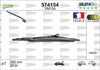 VALEO 574154 Sılecek Supurgesı 500mm Astra Corsa 3 / 5 Kapı 28891CD806 61619070581 6426CJ 6426HS