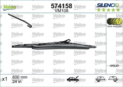 VALEO 574158 Sılecek Supurgesı 600mm Ruzgarlıklı Laguna Opel 288955X10B 61617161613 642303 7701049052 7H0998003 8522260220