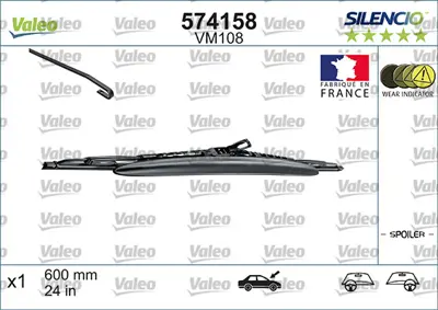 VALEO 574158 Sılecek Supurgesı 600mm Ruzgarlıklı Laguna Opel 288955X10B 61617161613 642303 7701049052 7H0998003 8522260220