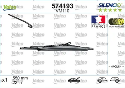 VALEO 574193 Silecek Sılencıo Spoilerli 55 Cm X1 Vm110 Alfa Bmw Swf 116606 46822064 6423F5 8D1955427