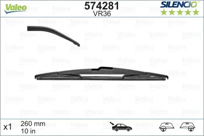 VALEO 574281 Sılecek Supurgesı 260mm Arka Megane Iı 06 / 03> Modus 09 / 04 05 / 05 Scenıc Iı 05 / 03 Smart Mcc 7701056814