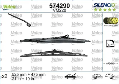 VALEO 574290 Sılecek Süpürgesı Ön Takım 1J0998003