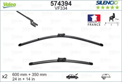 VALEO 574394 Valeo Sılencıo X Trm Flat Blade Vm334 (X2) / (600+350 Mm) Fıat 500 Renault Zoe 1793883 288909425R 71805145