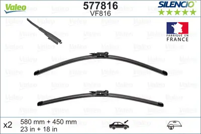 VALEO 577816 Silencio Vf816 X2 580 450mm Ön Jaguar Xj Silencio X-Trm Flat Blade Muz Tipi Silecek Binek 