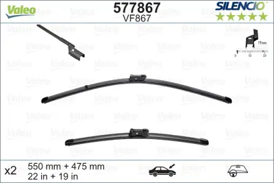 VALEO 577867 Sılecek Supurgesı On (550mm   475mm) Glk-Class X204 08>15 52028681 A2048201400