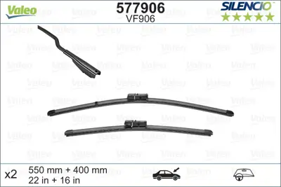 VALEO 577906 Valeo Sılencıo X Trm Flat Blade Vm906 (X2) / (550+400 Mm) Ford Ecosport 1870825