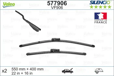 VALEO 577906 Valeo Sılencıo X Trm Flat Blade Vm906 (X2) / (550+400 Mm) Ford Ecosport 1870825