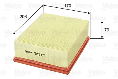 VALEO 585011 Hava Fıltresı P307 Dw10ated 2,0hdı P206 P307 C4 Vts Ew10j4s 1444QF