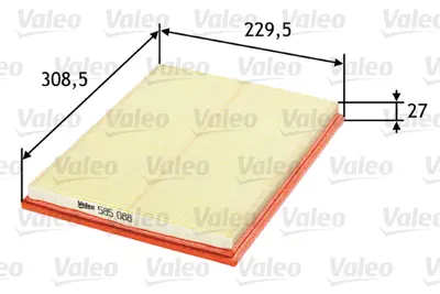 VALEO 585088 Hava Fıltresı Astra Classıc 99>02 F 91>98 1.4ı 1.6ı 1.7td 1.8ı 2.0 1444P5 90443103