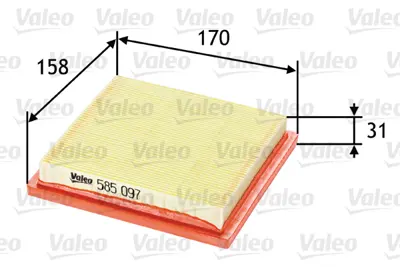 VALEO 585097 Hava Fıltresı Nıssan Mıcra Iı 1.0ı 16v 16546AX60A