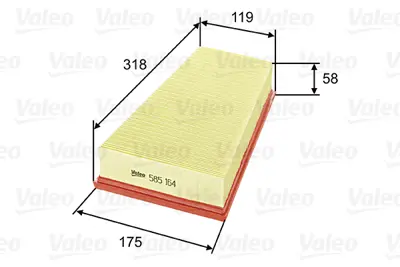 VALEO 585164 Hava Fıltresı 306 97>02 / Xsara 97>02 1.8 16v 2.0 16v 1444F8 1444G2