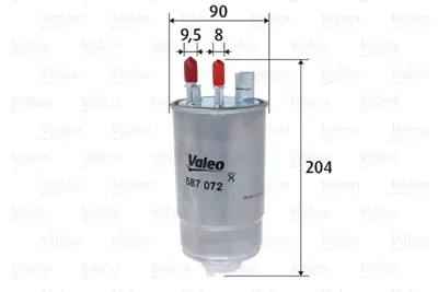 VALEO 587072 Mazot Fıltresı Merıva A  03> Y13dt Z13dt Z13dtj 1.3 Cdtı 813058