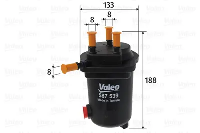 VALEO 587539 Yakıt Fıltresı (Mazot) Renault Clıo Iı 1.5 Dcı 1640000Q0K 8200458397