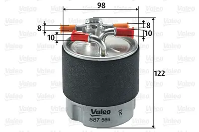 VALEO 587566 Yakıt Fıltresı (Mazot) Nıssan Qashqaı, Xtr 16400JY09D