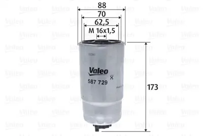 VALEO 587729 Mazot Fıltresı Doblo Stılo Alfa 147 Alfa 156 1,9jtd 03> 77362338