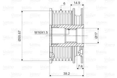 VALEO 588044 Alternator Kasnagı W202 95>00 W210 96>99 S210 96>99 W140 96>98 Sprınter 95>00 A6021500060 A6041500360