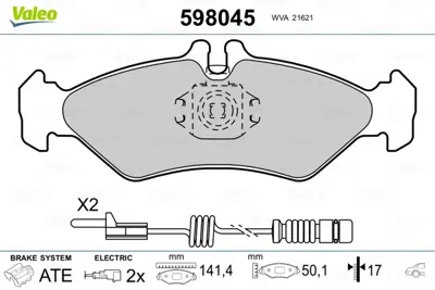 VALEO 598045 Fren Balatası Arka Sprınter 96>06 Lt 28 35 46 96>06 2D0698451D A0024206920